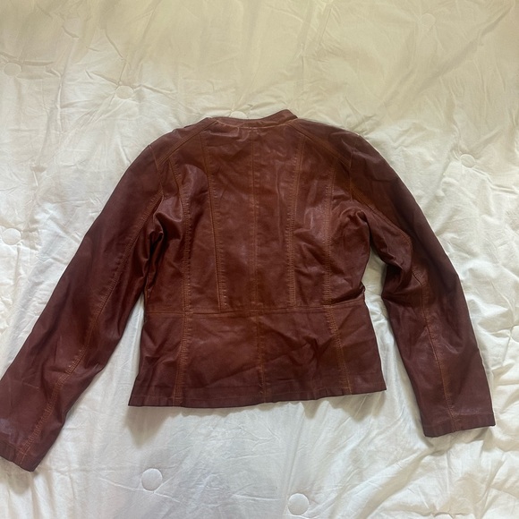 Faux Leather Bomber Jacker Size XL - Picture 3 of 5